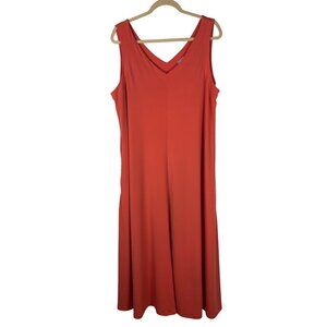 Chicos 3 XL Sleeveless V-Neck Dress Size Coral Slinky